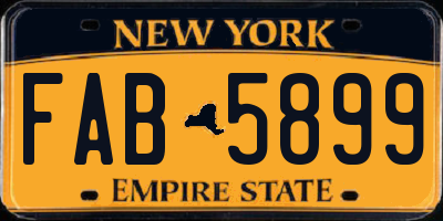 NY license plate FAB5899