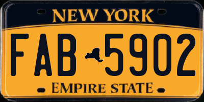 NY license plate FAB5902