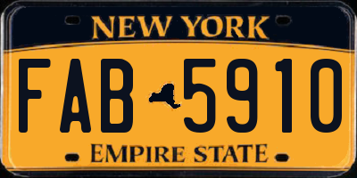 NY license plate FAB5910