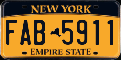 NY license plate FAB5911