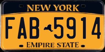 NY license plate FAB5914