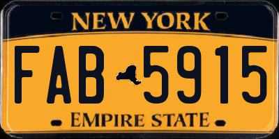 NY license plate FAB5915