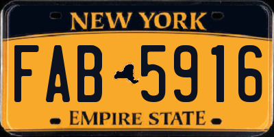 NY license plate FAB5916