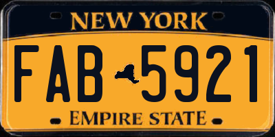 NY license plate FAB5921