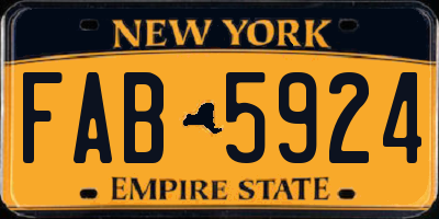 NY license plate FAB5924