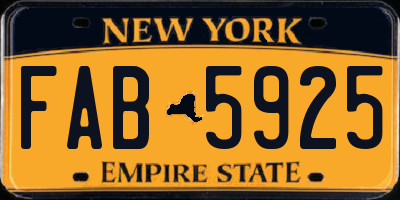 NY license plate FAB5925