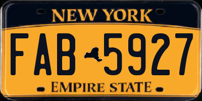 NY license plate FAB5927