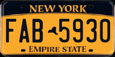 NY license plate FAB5930