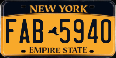 NY license plate FAB5940