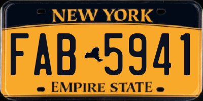 NY license plate FAB5941