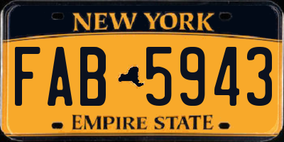 NY license plate FAB5943