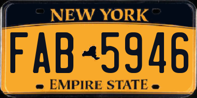NY license plate FAB5946