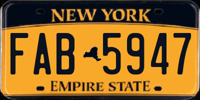 NY license plate FAB5947