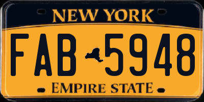 NY license plate FAB5948