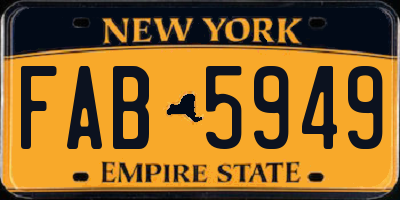 NY license plate FAB5949