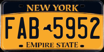 NY license plate FAB5952