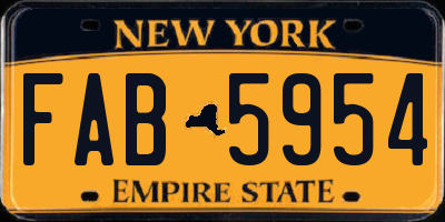 NY license plate FAB5954