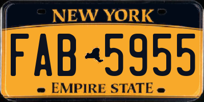 NY license plate FAB5955