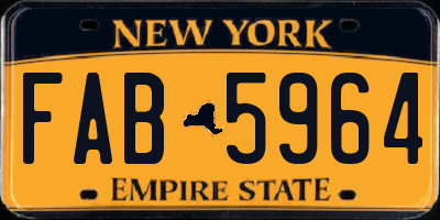 NY license plate FAB5964