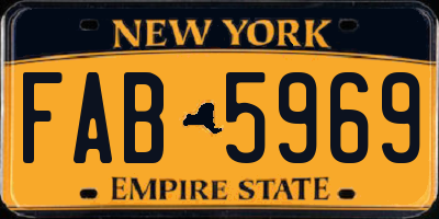 NY license plate FAB5969