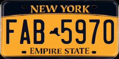 NY license plate FAB5970