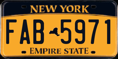 NY license plate FAB5971