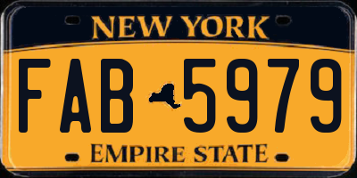NY license plate FAB5979