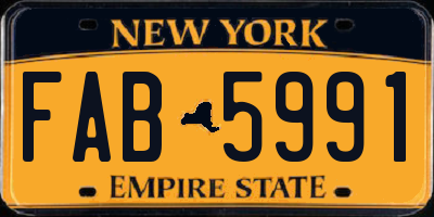 NY license plate FAB5991