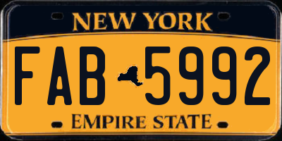 NY license plate FAB5992