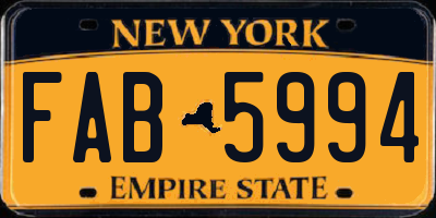 NY license plate FAB5994