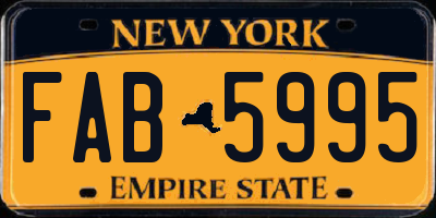 NY license plate FAB5995
