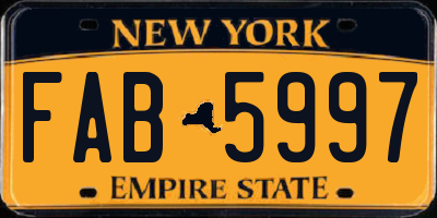 NY license plate FAB5997