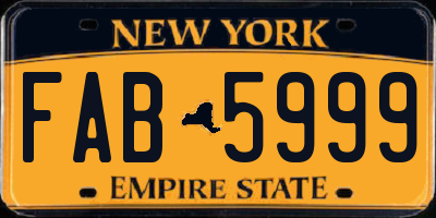 NY license plate FAB5999