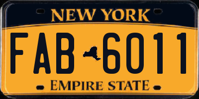 NY license plate FAB6011
