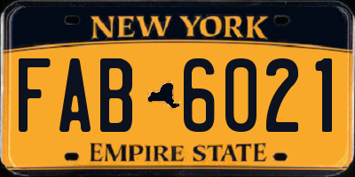 NY license plate FAB6021