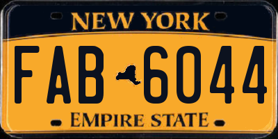 NY license plate FAB6044