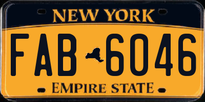 NY license plate FAB6046