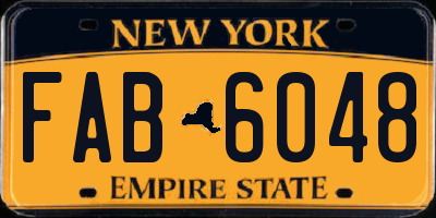 NY license plate FAB6048
