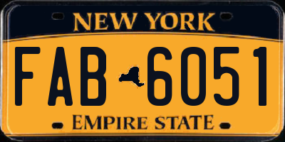 NY license plate FAB6051