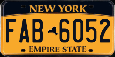 NY license plate FAB6052