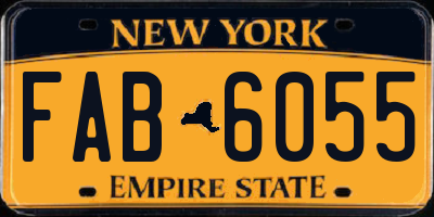 NY license plate FAB6055