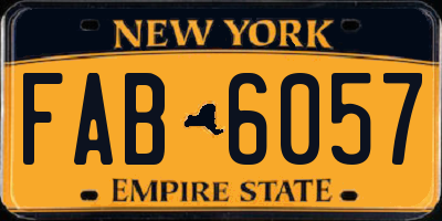 NY license plate FAB6057