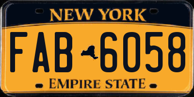 NY license plate FAB6058