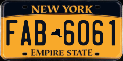 NY license plate FAB6061