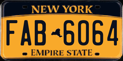 NY license plate FAB6064