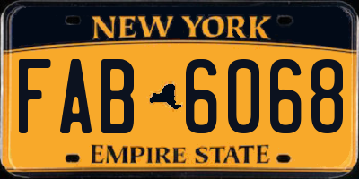 NY license plate FAB6068