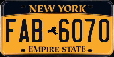 NY license plate FAB6070