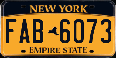 NY license plate FAB6073