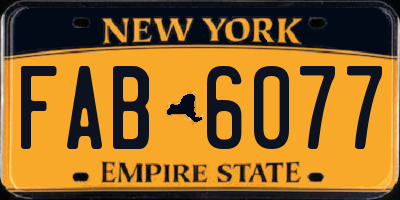 NY license plate FAB6077