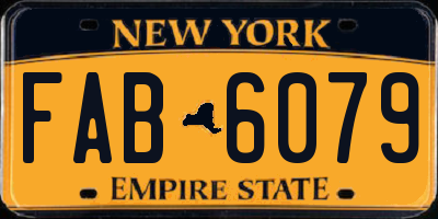 NY license plate FAB6079